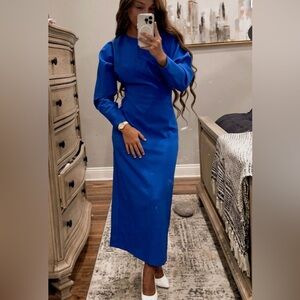 Zara Vibrant Blue Long Sleeve Dress